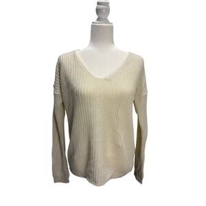 Pink Rose Criss-Cross Back cream knitwear sweater